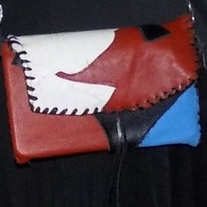 MakeUp Pouch in brown, white, blue and black